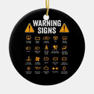 Funny Driving Warning Signs 101 Auto Mechanic Gift Ceramic Tree Decoration