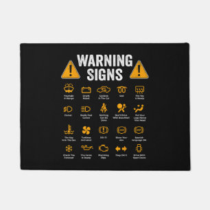 Funny Driving Warning Signs 101 Auto Mechanic Gift Doormat