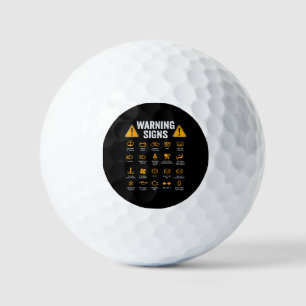 Funny Driving Warning Signs 101 Auto Mechanic Gift Golf Balls