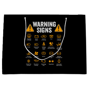 Funny Driving Warning Signs 101 Auto Mechanic Gift Large Gift Bag