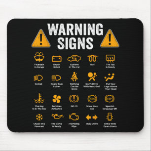 Funny Driving Warning Signs 101 Auto Mechanic Gift Mouse Mat