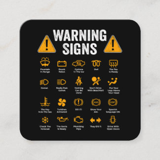 Funny Driving Warning Signs 101 Auto Mechanic Gift Square Business Card