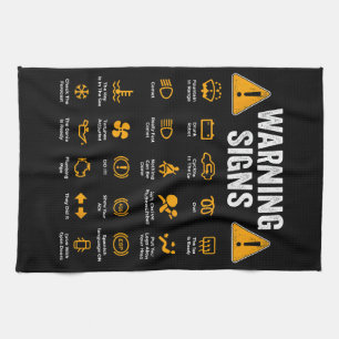 Funny Driving Warning Signs 101 Auto Mechanic Gift Tea Towel