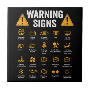 Funny Driving Warning Signs 101 Auto Mechanic Gift Tile