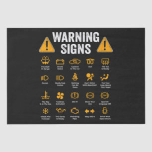 Funny Driving Warning Signs 101 Auto Mechanic Gift Tissue Paper