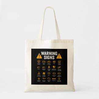 Funny Driving Warning Signs 101 Auto Mechanic Gift Tote Bag