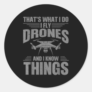 Funny Drone Art For Men Women Boys Drone Racing Dr Classic Round Sticker