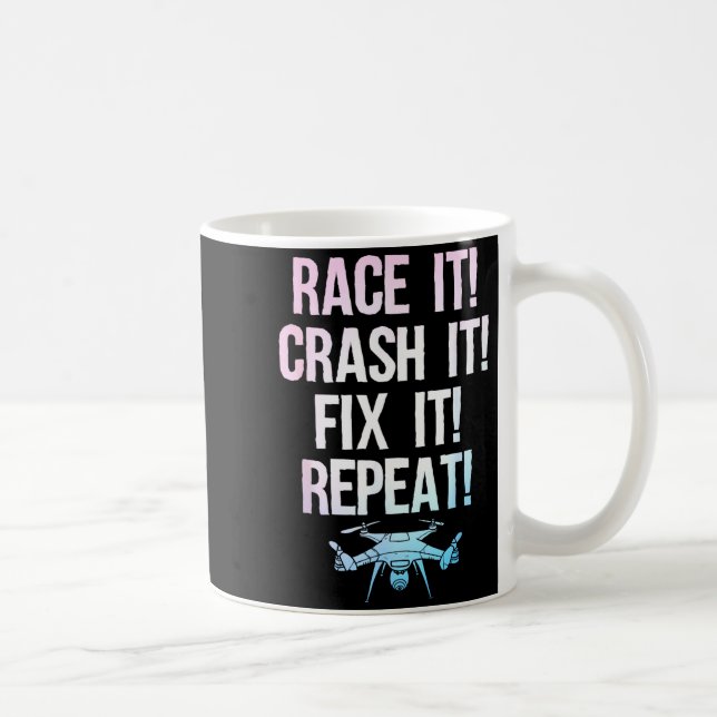 Funny Drone Art For Men Women Boys Drone Racing Dr Coffee Mug (Right)