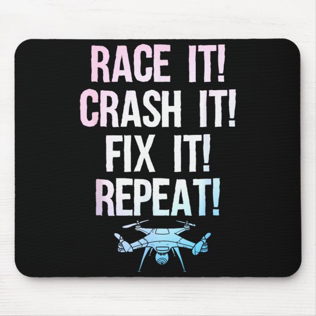 Funny Drone Art For Men Women Boys Drone Racing Dr Mouse Mat (Front)