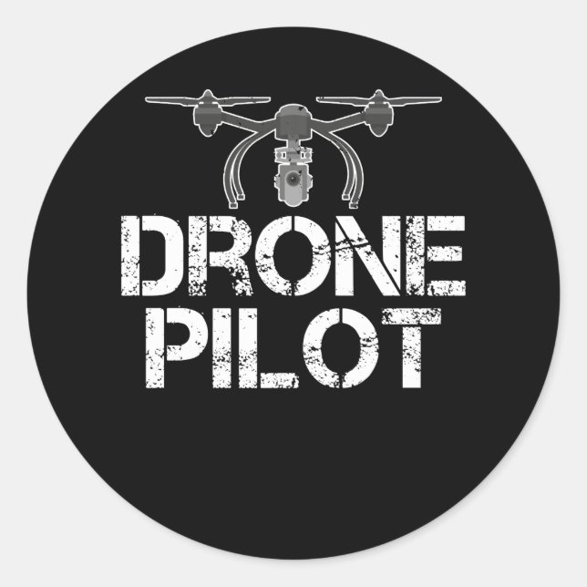 Funny Drone Pilot for Drone Flying Classic Round Sticker (Front)