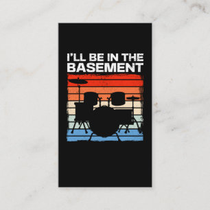 Funny Drum Set Retro Drummer Business Card