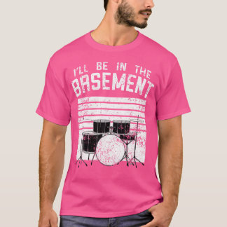 Funny Drummer Art For Men Drum Set Cool Drumming L T-Shirt