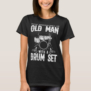 Funny Drummer Art For Men Women Drum Player Drummi T-Shirt