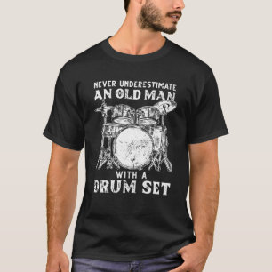Funny Drummer Art For Men Women Drum Player Drummi T-Shirt