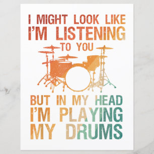 Funny Drummer Art For Men Women Drum Player Percus