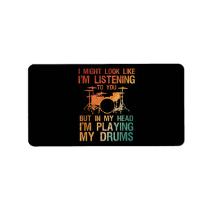 Funny Drummer Art For Men Women Drum Player Percus Label