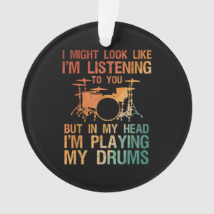 Funny Drummer Art For Men Women Drum Player Percus Ornament
