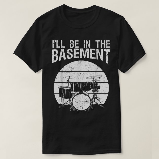 Funny Drummer Art For Men Women Drum Set Drumming  T-Shirt (Design Front)