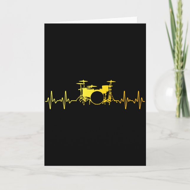 Funny Drummer Art For Men Women Kids Drumming Love Card (Front)