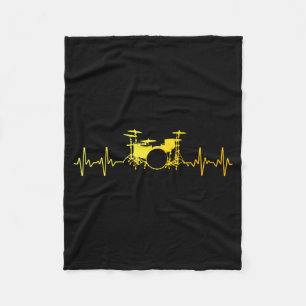 Funny Drummer Art For Men Women Kids Drumming Love Fleece Blanket