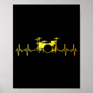 Funny Drummer Art For Men Women Kids Drumming Love Poster