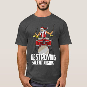 Funny Drummer Christmas Drum Set Drum Player Gift  T-Shirt