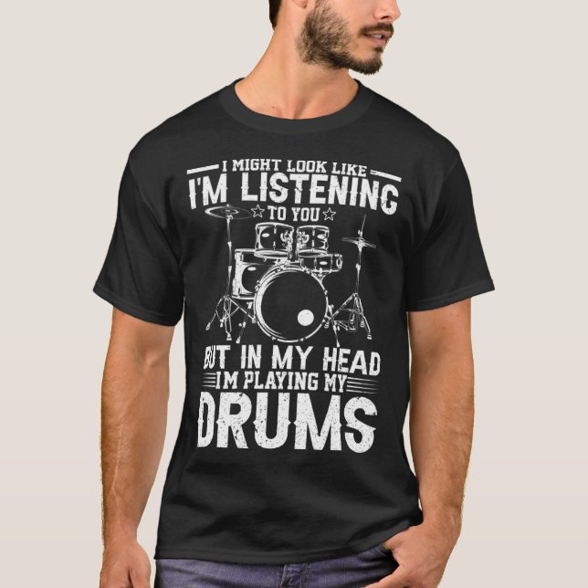 Funny Drummer Drum Player Percussion Lover T-Shirt (Front)
