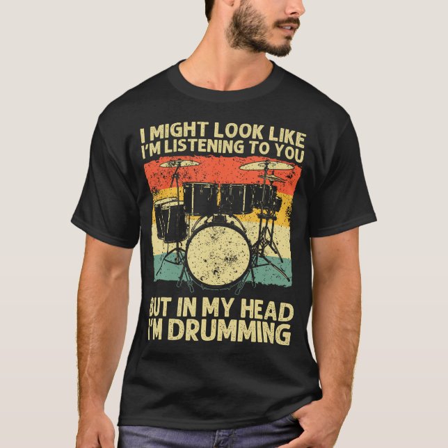 Funny Drummer Drumline Drumming T-Shirt (Front)