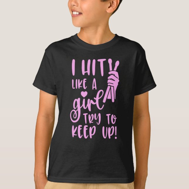 Funny Drummer Girl T-Shirt (Front)
