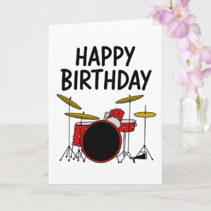 Funny Drummer Happy Birthday – Music Lover Card