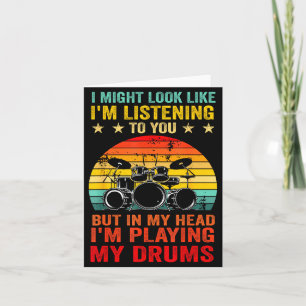 Funny Drummer Men Women Drumline Drumming Musical  Card