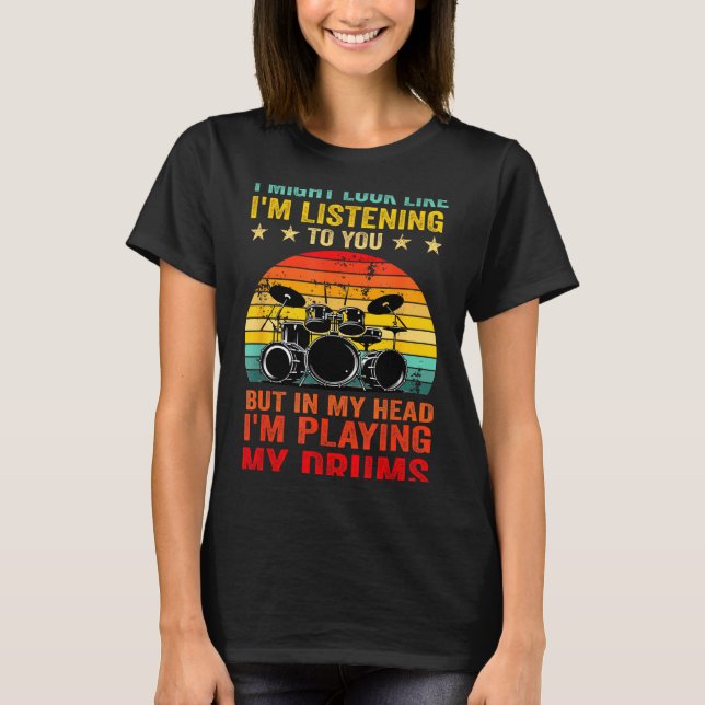 Funny Drummer Men Women Drumline Drumming Musical  T-Shirt (Front)