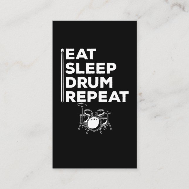 Funny Drummer Music Lover Drumming Business Card (Front)