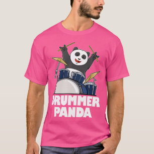 Funny Drummer Panda Teddy Bear Musician Bassist Ba T-Shirt