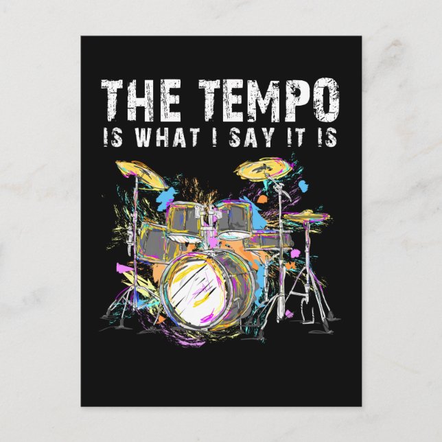 Funny Drummer Quote Drumset Rock Band Musician Postcard (Front)