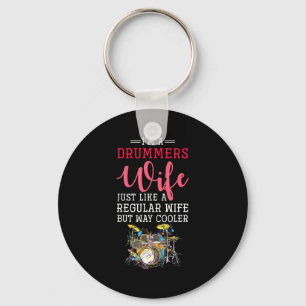Funny Drummers Wife Valentines Day Gift Drums  Key Ring