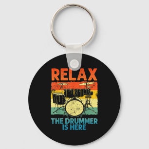 Funny Drumming Art For Men Women Drumline Drum Set Key Ring