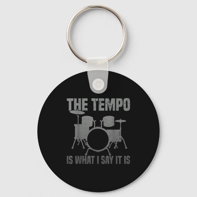 Funny Drumming Art For Men Women Drumline Drum Set Key Ring (Front)