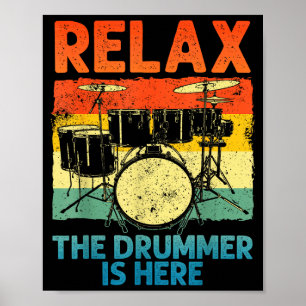 Funny Drumming Art For Men Women Drumline Drum Set Poster