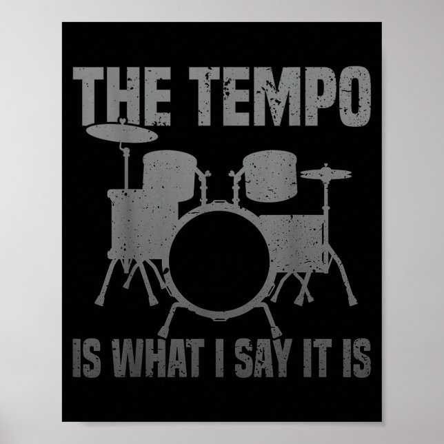 Funny Drumming Art For Men Women Drumline Drum Set Poster (Front)
