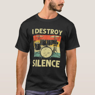 Funny Drumming Art For Men Women Drumline Drum Set T-Shirt