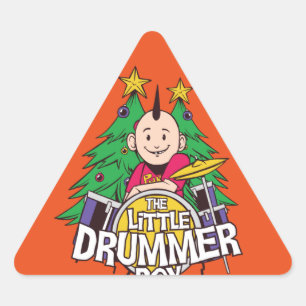 Funny Drums Christmas Design For Drummer Boy Triangle Sticker
