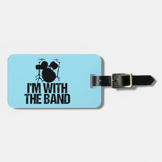 Funny Drums Custom Band Luggage Tag (Front Horizontal)