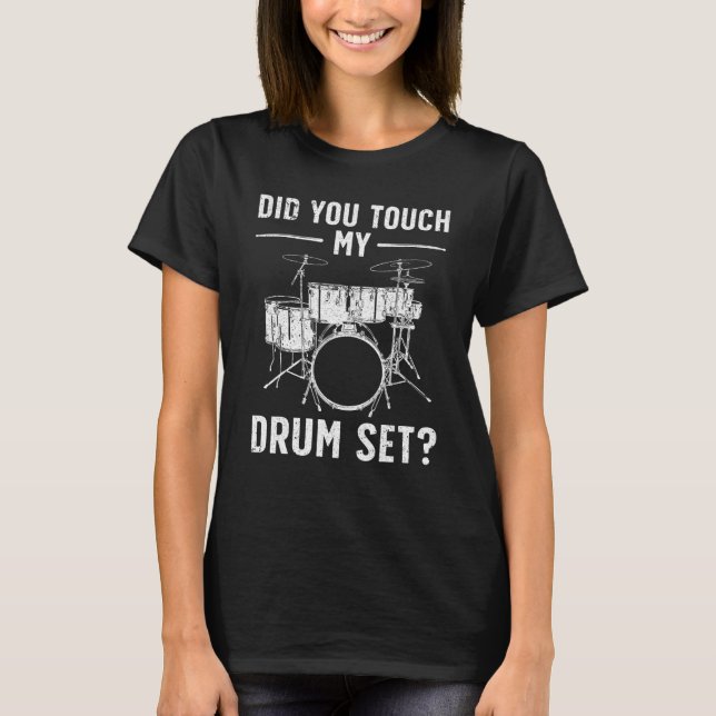 Funny Drumset Art For Men Women Drummer Drums Love T-Shirt (Front)