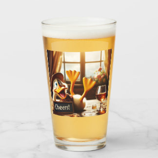 Funny Drunk Duck Glass