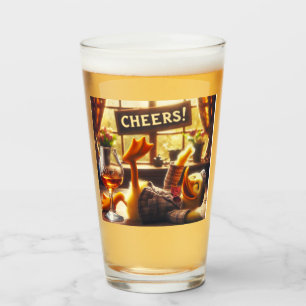 Funny Drunk Duck Glass