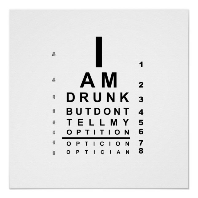 Funny drunk eye chart (Front)