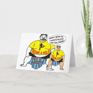 Funny Drunk Father Like Son Greeting Card