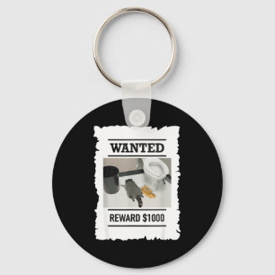 Funny Drunk Raccoon Wanted Reward $1000 Trash Pand Key Ring