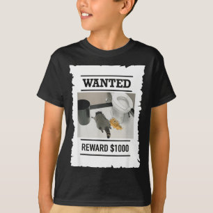 Funny Drunk Raccoon Wanted Reward $1000 Trash Pand T-Shirt